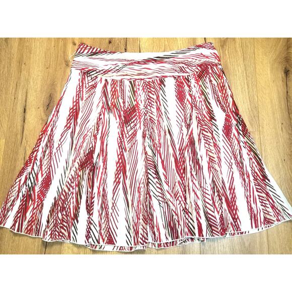 Apt 9 Career Classic Graphic Fit & Flare Skirt Cream Rust Browns Pls Size 16 - Picture 1 of 6
